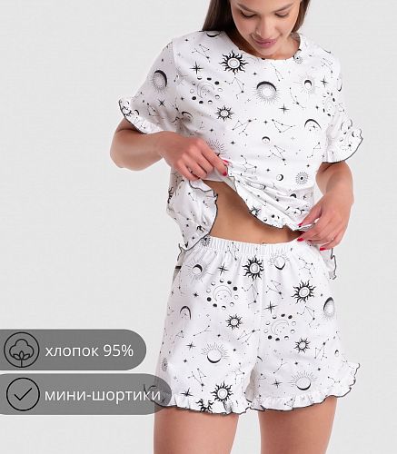 Пижама женская (фуфайка, шорты) 5033/6