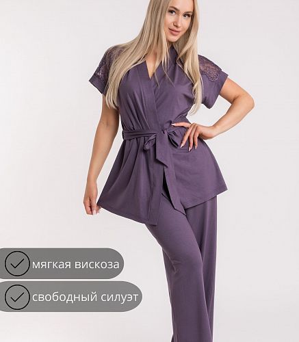 Комплект для дома женский (жакет, брюки) 6714/10