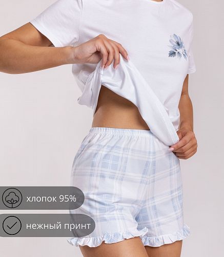 Пижама женская (фуфайка,шорты) 5096/22
