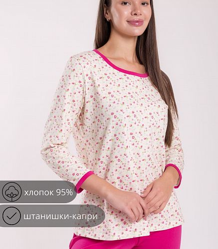 Пижама женская (фуфайка, капри) 5203/23